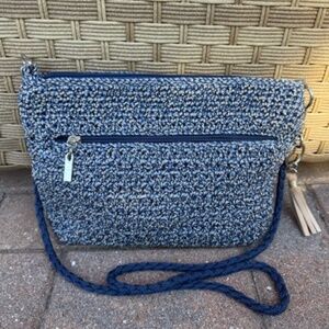 The Sak Blue Hand-Crocheted Crossbody Bag - NEW